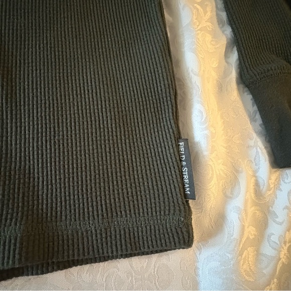 NEW Mens Field & Stream Thermal Waffle Long Sleeve Crew Neck Forest Green Sz L - Picture 10 of 12